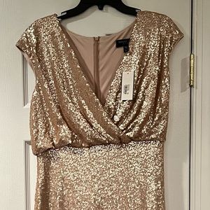 Rose gold sequin dress